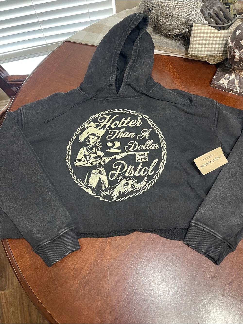 NWT Country Deep hotter than 2 dollar pistol crop hoodie